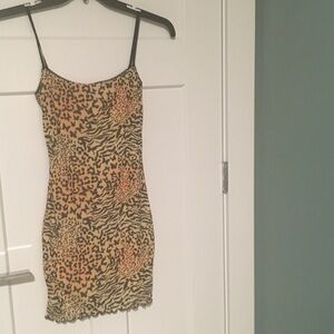 Princess Polly Animal Print Dress - Black and Tan